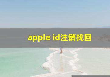 apple id注销找回